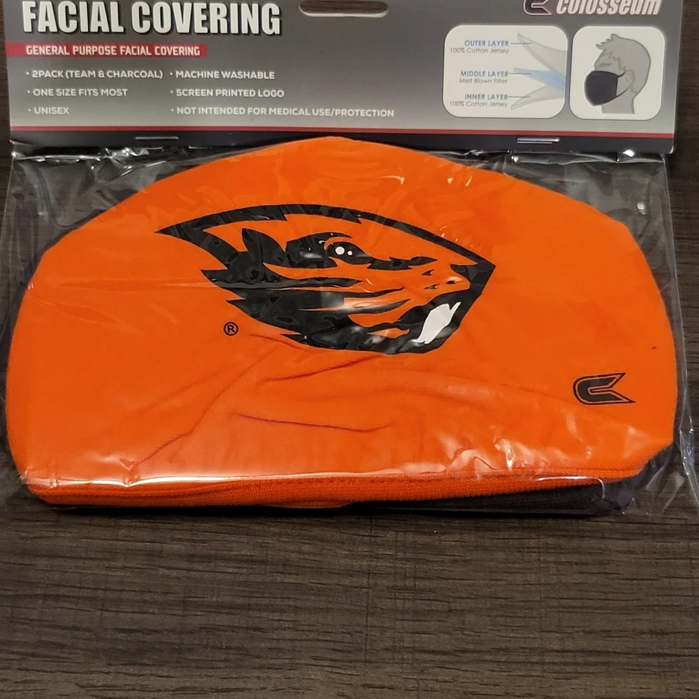 5 Pack Oregon State Beavers Face Mask Covering Adult OSFA New & Sealed